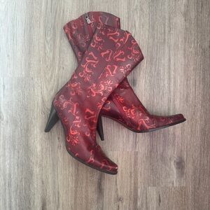 Donald Pilner Red leather boot SIZE 9.5 RARE